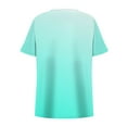 thumbnail image 5 of Royisotas Mint Green Plus Size Tops for Women Casual Short Sleeve Summer Shirts for Women Plus Size V-Neck Gradient Color Women's T-Shirts, 5 of 6