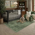 thumbnail image 3 of BERTHMEER 3x5 Washable Area Rug Living Room Green Vintage Entryway Office Carpet Non-Slip Soft Low Pile Traditional Distressed Throw Rugs for Entrance Bathroom Dining Room, 3 of 5