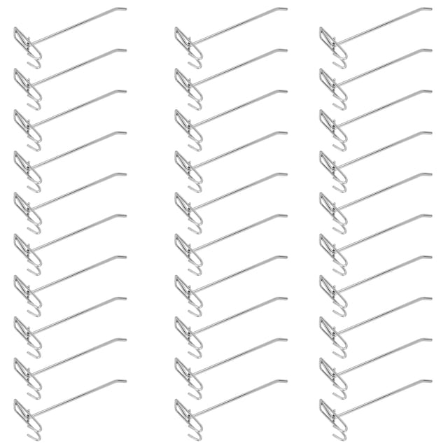 Ganchos de rejilla de hierro para supermercado, 30 unidades, para exhibición de joyas, 3,5 mm de grosor, 20 cm de largo.