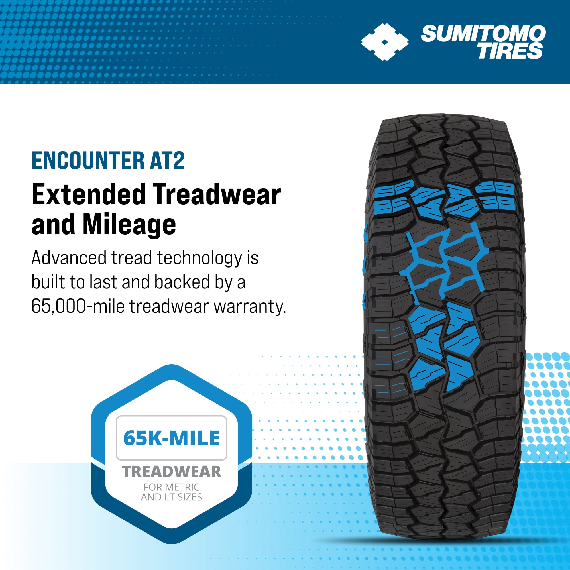 Sumi Encounter AT2 LT285/70R17 126/123S E Radial Light Truck Tire