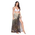 thumbnail image 2 of FORMRS Womens Long Sarong Beach Wrap Semi-Sheer Bikini Skirt Bathing Swimsuit Cover Up, Snow Mountains, 2 of 7