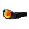thumbnail image 3 of Cafe Racer Reflective Color Mirror Lens Retro Paded Riding Goggle Sunglasses Black - Orange Mirror, 3 of 4