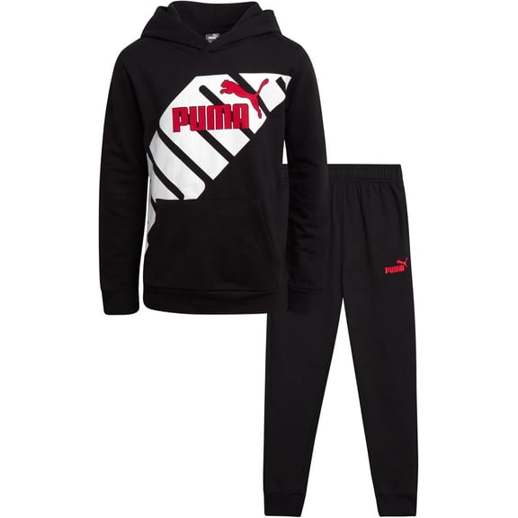Puma Tracksuit – Black Kids' Tracksuit - child size 7 ( Ideal for playground or lounging at home)