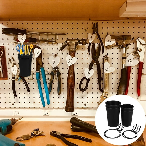 Raindrops 4pcs Pegboard Cup Holder For Tool Organization Black Steel Workshop Accessories