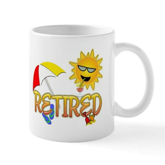 CafePress - Retired Mug - 11 oz Ceramic Mug - Novelty Coffee Tea Cup