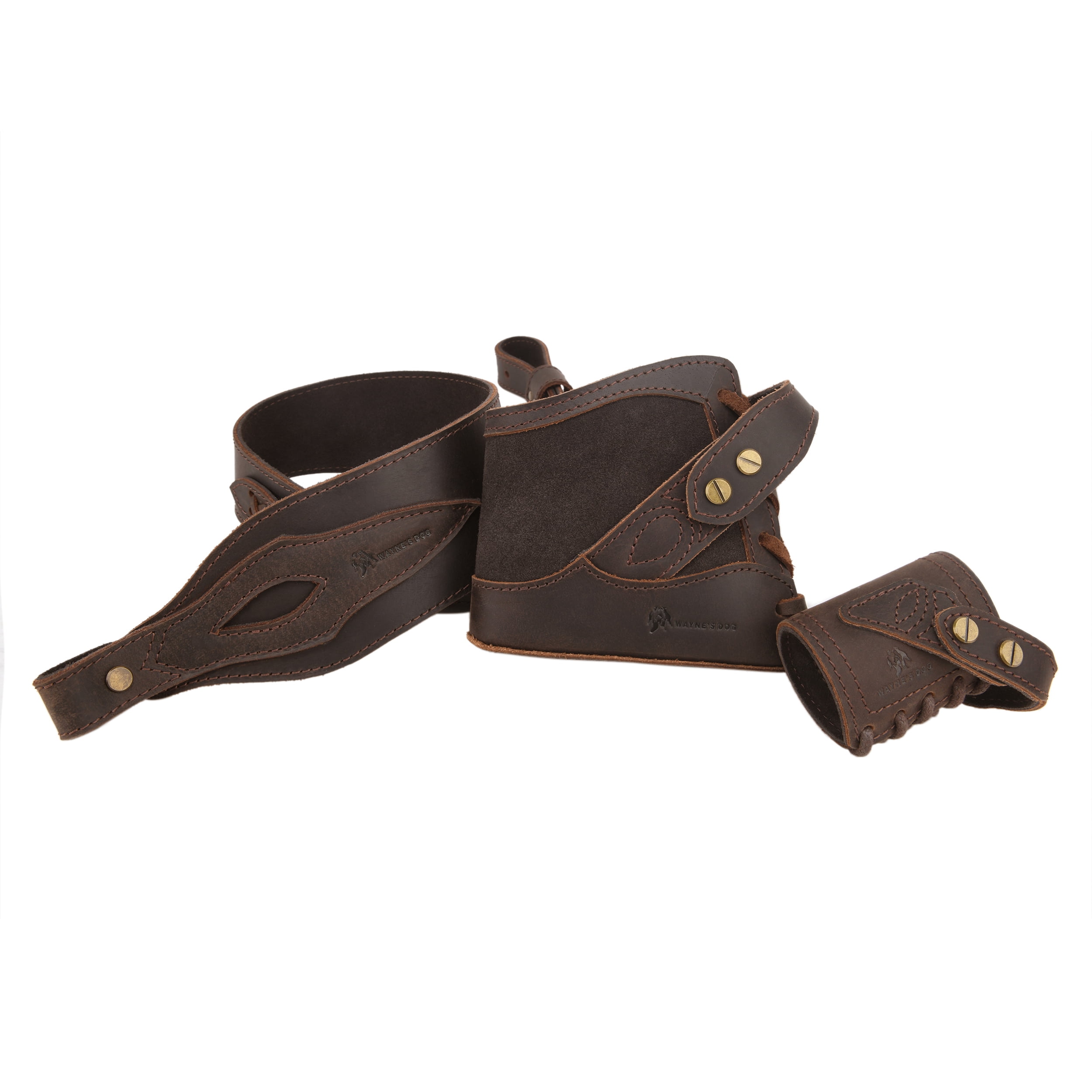 WAYNE'S DOG No Drill Leather Gun Recoil Pad Buttstock +Gun Barrel Mount+Sling