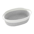 thumbnail image 1 of Cesta tejida con asa, cesta multiusos de cuerda de algodón, regalo decorativo para bebé blanco gris blanco, 1 of 9