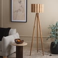 thumbnail image 4 of Safavieh 62.75" Nalani Modern Cane and Iron Floor Lamps, Natural, 4 of 6