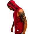 thumbnail image 2 of Avamo Mens T-shirt Sleeveless Tank Tops Solid Color Tee Loose Muscle Shirts Workout Summer Red L, 2 of 3