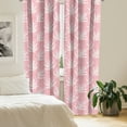 thumbnail image 3 of Ambesonne Autumn 4-Panel Curtains, Pastel Doodle Forest Leaves, 56"x63", Pink Vermilion and White, 3 of 4