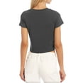 thumbnail image 2 of Hat and Beyond Womens Active Lifestyle High Waisted Short Sleeve Yoga Dance Tee Shirt, 2 of 7
