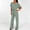 19-Mint Green, variant on Jumpsuit for Women 2023 Womens Romper Shorts Long Sleeve One Shoulder Overall Band Collar Solid Onesie Strappy One Piece Outfits Casual Long Pants Summer Romper Pull On Ankle Length Trousers