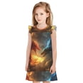 thumbnail image 1 of Fotbe Red And Blue Fire Dragon B Vestido de Dormir para Niñas de 3 a 10 Años, Mangas Cortas, Estilo Princesa, Pijama Camisón con Mangas Voladas-X-Large, 1 of 6