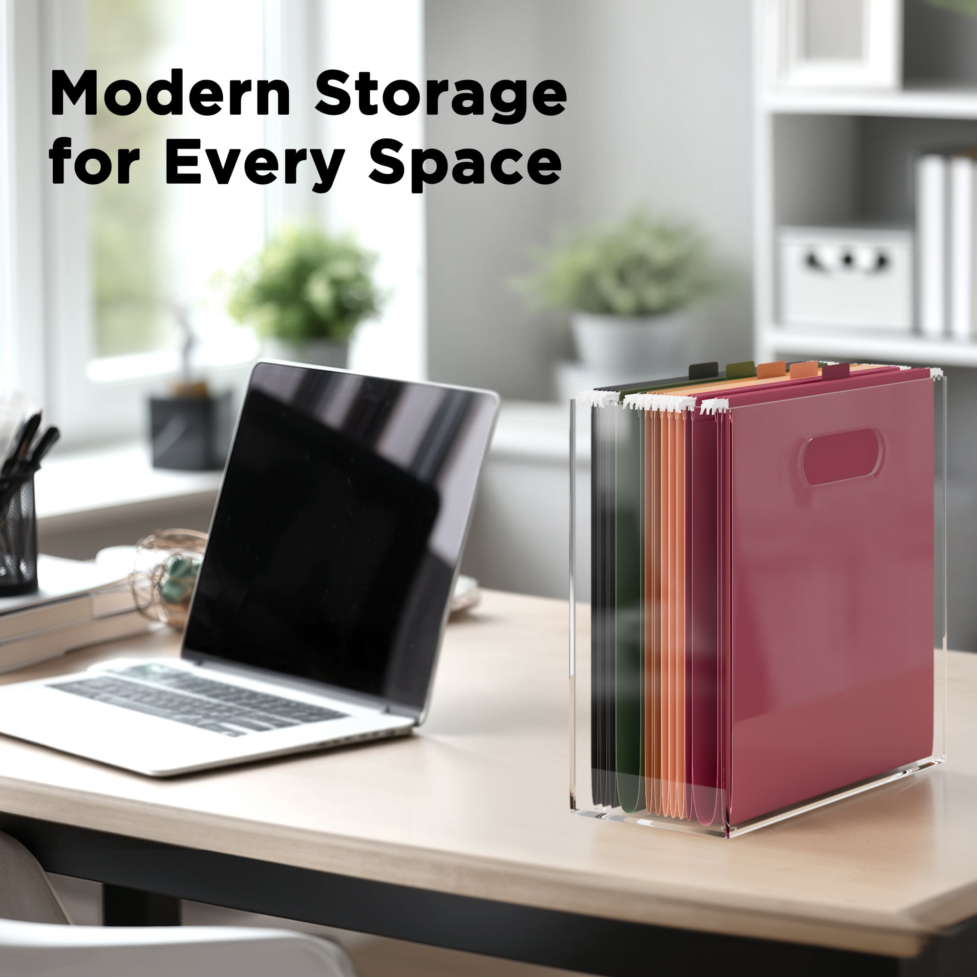 CLASSIC ACRYLIC File Organizer for Home and Office Organization, Clear, 10"x12"x4"