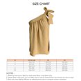 thumbnail image 4 of Blusa amarilla sin mangas con cordones y pliegues en el busto para un estilo cotidiano, talla M Blusa de verano con lazo, 4 of 4