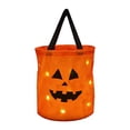 thumbnail image 4 of FUZHIQ Halloween Trick or Treat Bags LED Light Orange Pumpkin Buckets Reusable Goody Candy Bucket for Halloween Birthday Party Favor Supplies, 4 of 4