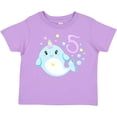 thumbnail image 3 of Inktastic Happy 5th Birthday with Cute Narwhal Stars and Bubbles Boys or Girls Toddler T-Shirt, 3 of 5