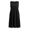 thumbnail image 4 of New Plus Size Dresses for Women Summer Fashion Solid Color Casual Round-Neck Sleeveless Dress With Pocket, 4 of 9