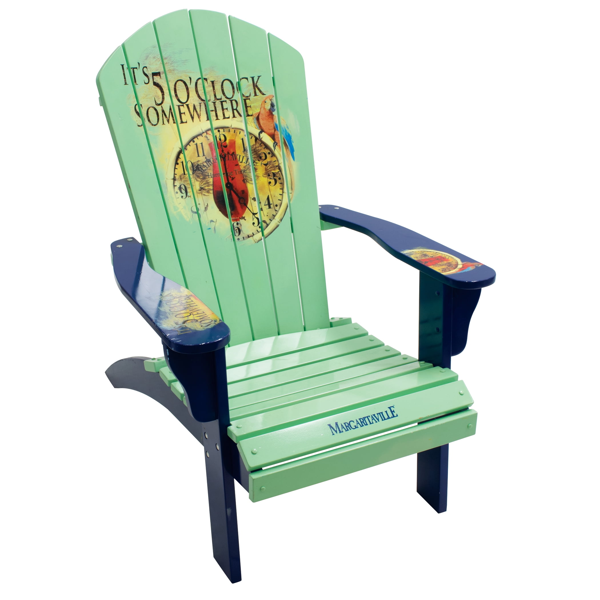 Margaritaville Wood Adirondack Chair, Green, Beachy