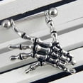 thumbnail image 2 of Huanledash 14G Sexy Skeleton Skull Hand Bar Barbell Nipple Shield Ring Punk Body Piercing, 2 of 7