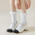 thumbnail image 2 of YooGuoGuo Womens Crew Socks Lace Ruffle Frilly Cotton Cute Princess Ankle Dress Socks for Girl 6 Pack, 2 of 8