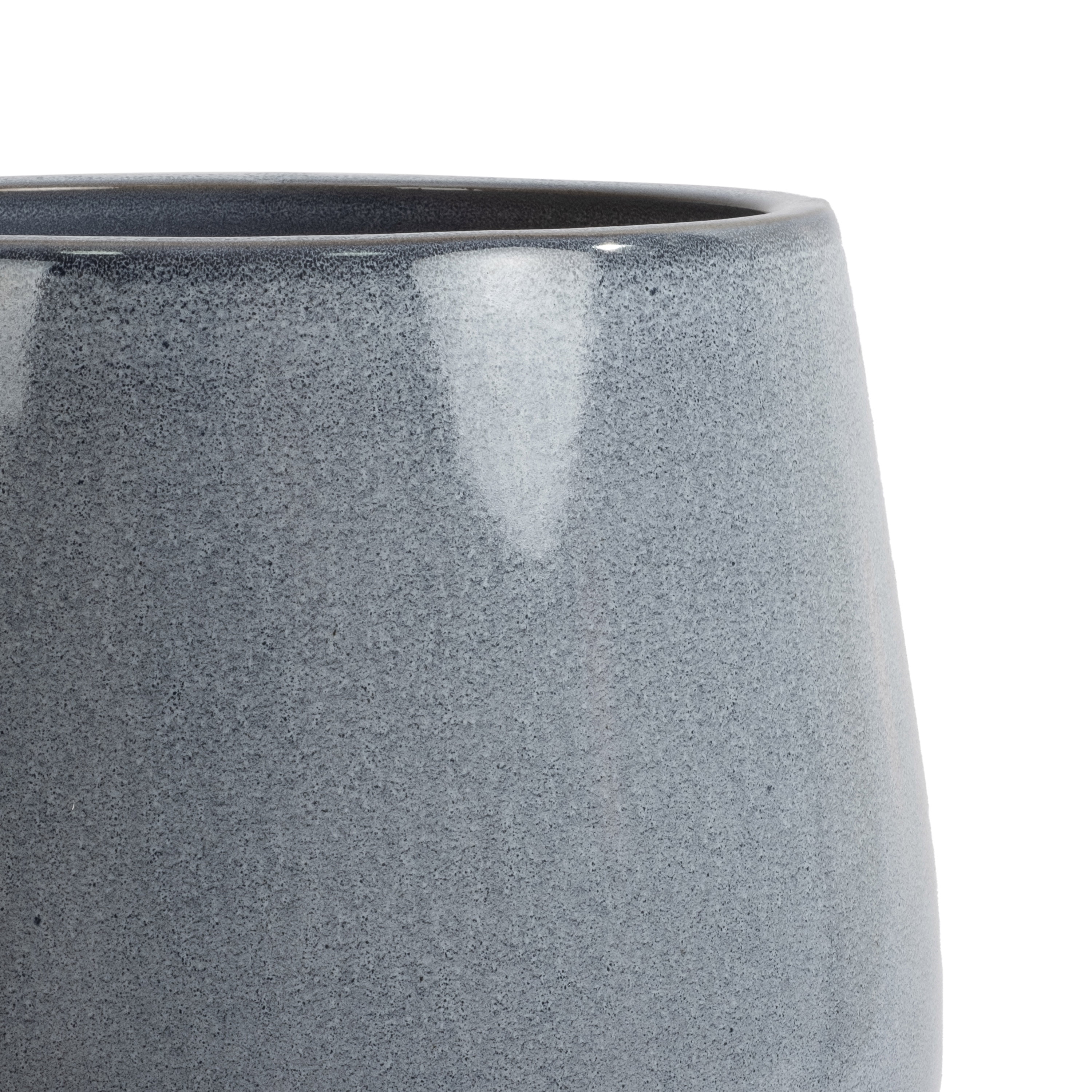 Beautiful 12" Cornflower Bubble Base Tapered Ceramic Planter with Saucer by Drew Barrymore