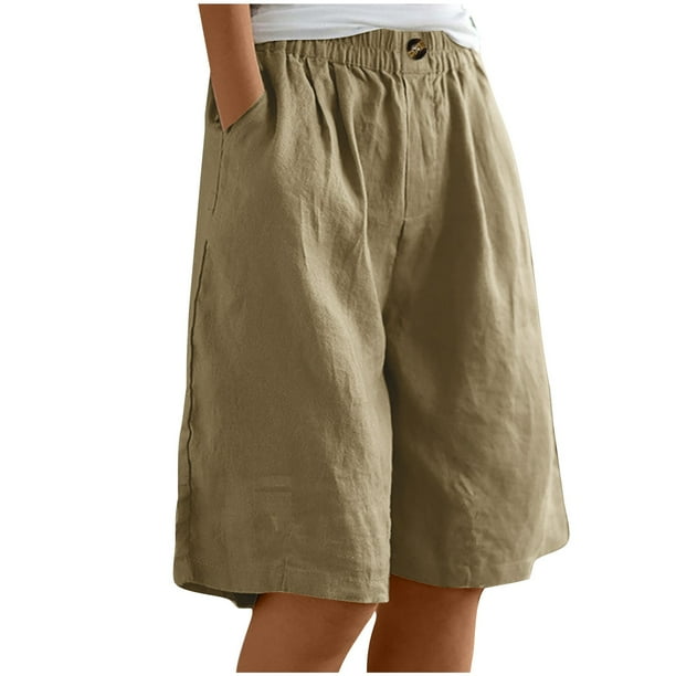 Pantalones cortos de pijama con botones y estampado a cuadros para mujer: ropa de dormir suave, cintura elástica, estampado bonito