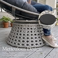 thumbnail image 3 of LayinSun Oversized Outdoor Rattan Swivel Papasan Chair with 6" Soft Thickened Cushion for Patio, Deck, Living Room, 3 of 7