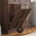 thumbnail image 4 of Blotout Double Tilt Trash Cabinet with 2 Hidden Drawers, Kitchen Hidden Trash Can with Flip Cover,Suitable for Kitchen, House, Apartment, Dormitory, Laundry Room, 4 of 8