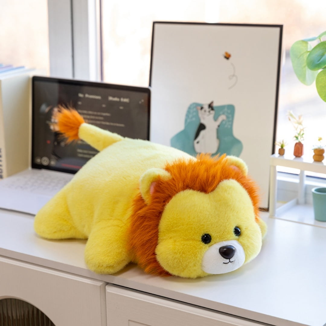 Soft Weighted Stuffed Animals for Anxiety Stress Relief- Cute Plush Cow Dinosaur Lion Animal Throw Pillow Gift