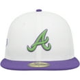 thumbnail image 2 of Men's New Era White Atlanta Braves  Side Patch 59FIFTY Fitted Hat, 2 of 5