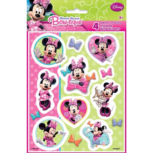 minnie mouse bow tique stickers 4 sheets walmart com