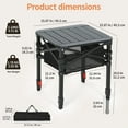 thumbnail image 2 of Adjustable Folding Camping Table with Roll-Up Top, Lightweight Portable Design with Carry Bag for Outdoor Trips, Picnics & Backyard Use (SMALL), 2 of 7