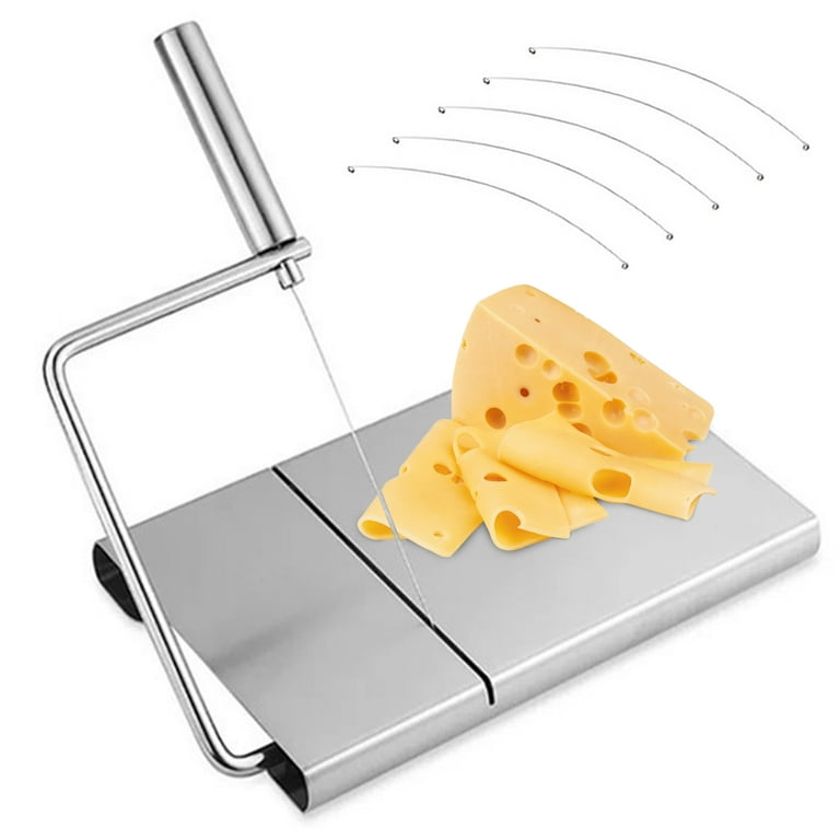 Cheese Slicer & Cheese Cutter Stainless Steel Cheese Slicers with Wire |  Cheese Slicer for Block Cheese & Butter Slicer