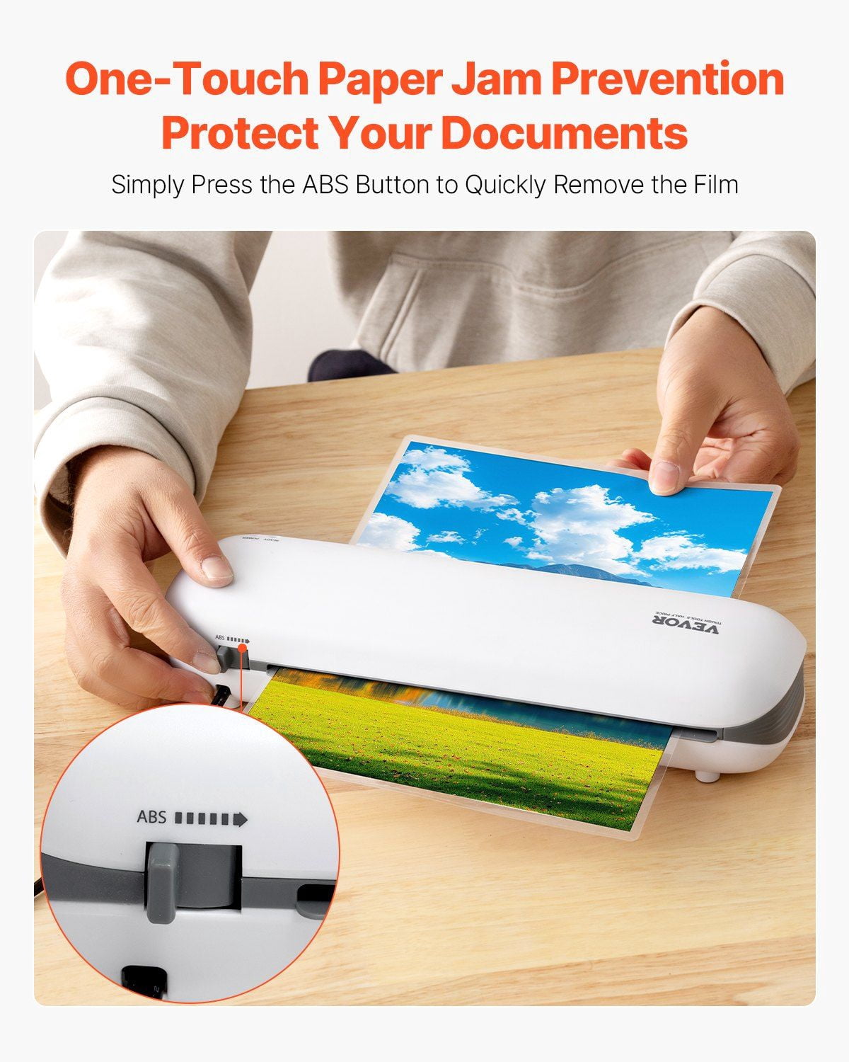 Laminator Machine, Thermal Laminator for Max A4 Paper Size, 3-4 min Quick Warm Portable Laminator, 3-5 mil Thickness, Ideal for Home, Office, Business, or School Supplies, White + Grey