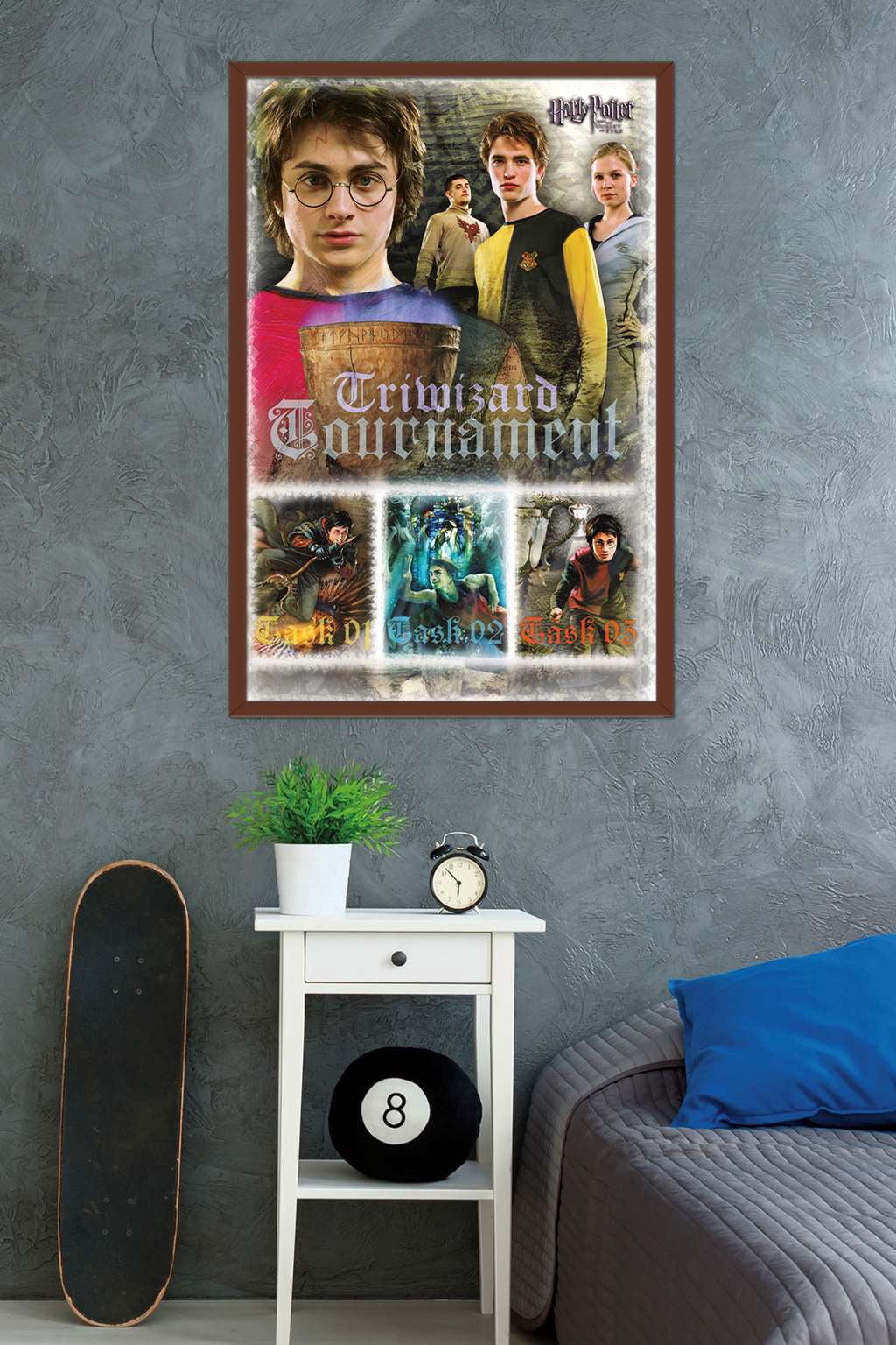 Harry Potter and the Goblet of Fire - Triwizard Tournament Wall Poster, 22.375" x 34", Framed