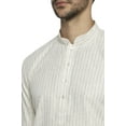 thumbnail image 5 of Ethnix Men's Indian Classic Collar Fine Cream Pin Stripe Staple Long Kurta Tunic; Cream; XL, 5 of 5