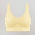 thumbnail image 4 of Gmluru Bras for Women Seamless Comfort Wire-Free Bra 5-Pack Soft Breathable Racerback for Gentle Lift Yellow (3XL), 4 of 6