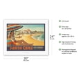 thumbnail image 2 of Visit Santa Cruz California - Beach & Boardwalk - Playground of the West - Vintage Travel Poster by Kerne Erickson - Fine Art Rolled Canvas Print 20in x 26in, 2 of 4