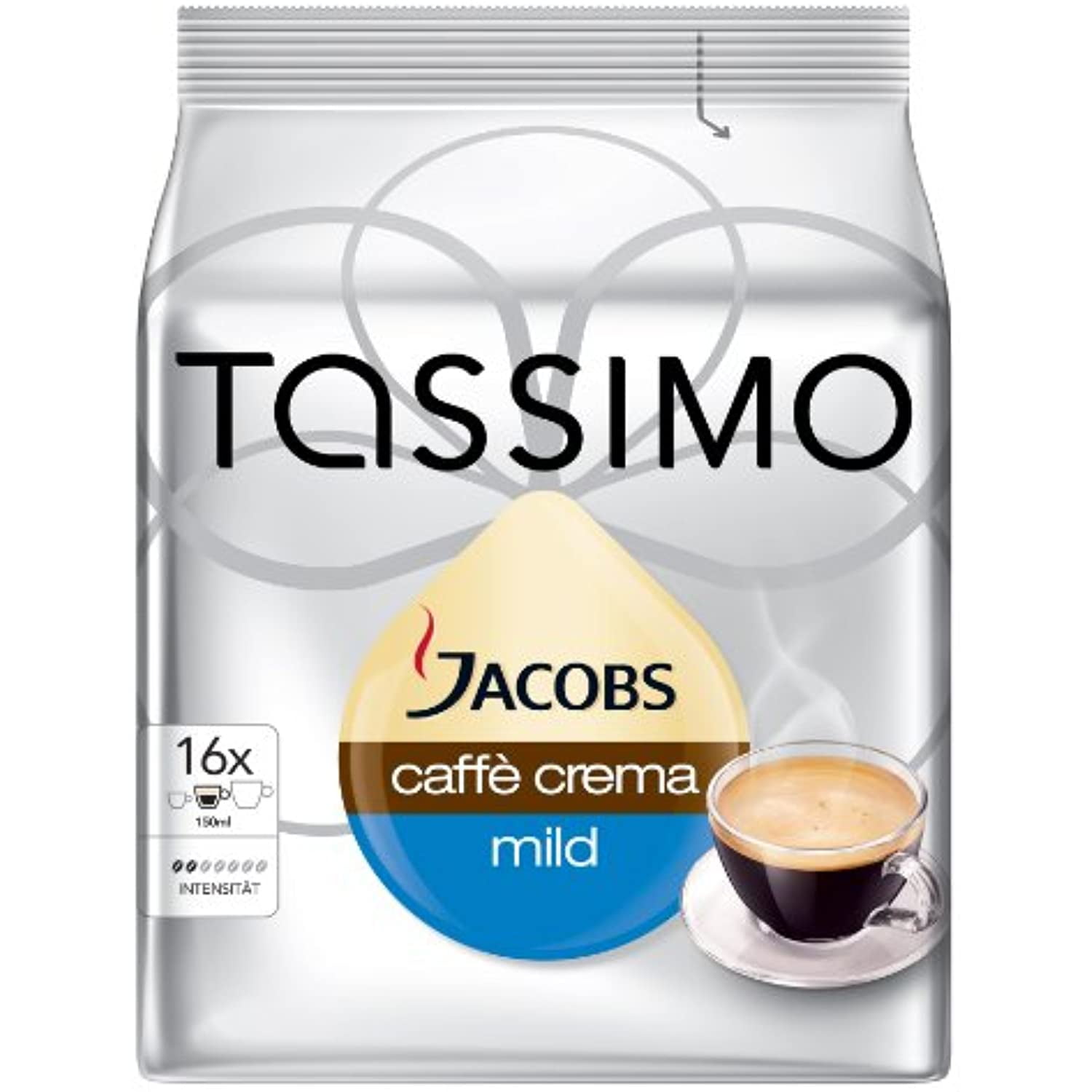 Tassimo T-Disc Jacobs Café au lait Kaffeekapseln, 80er-Pack (5x 16