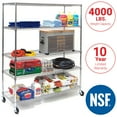 thumbnail image 4 of Seville Classics UltraDurable® 5-Tier NSF Steel Wire Shelving, 60" W x 24" D, Chrome, 4 of 7