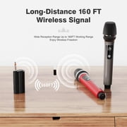 JAUYXIAN Wireless Microphones, Dual Handheld Dynamic Microphones for Karaoke, Professional Microphone for Singing, Speech