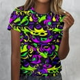 thumbnail image 6 of Olyvenn Loose Casual Women's T-shirt Round Neck Short Sleeve Comfortable Printed Blouse Fashionable for Party or Daily Wear Purple XL, 6 of 6