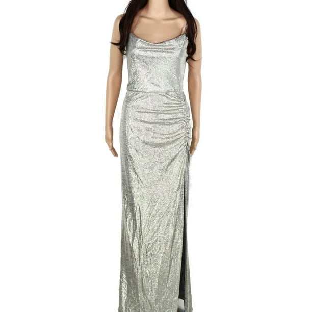 Betsy & Adam - Womens Dress Gold Ruched Metallic Foil Gown 4 - Walmart ...