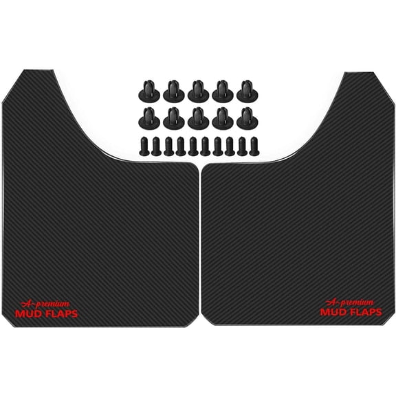 A-Premium 2 Pcs Black Universal Splash Guards Mud Flaps Mudflaps Mudguard Fender Flares for Car Pickup Truck SUV with Hardware Fits select: 1975-2022 FORD F150, 1999-2022 CHEVROLET SILVERADO