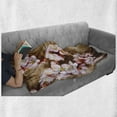 thumbnail image 6 of Floral Soft Flannel Fleece Throw Blanket, Spring Blossom Orchard Featured Plant on Wooden Board Background Image, Cozy Plush for Indoor and Outdoor Use, 70" x 90", Sand Brown Pale Pink, by Ambesonne, 6 of 6