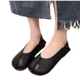 thumbnail image 4 of Leather Sandals for Women, Soft Flat Casual Shoes with Split-Toe Design, Plus-Size Spring and Summer Slide, 4 of 9