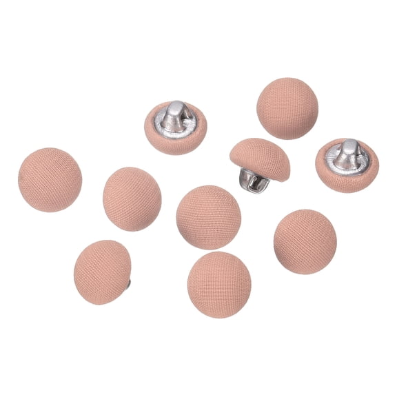 Uxcell 10pcs 16L Fabric Cloth Covered Button 10mm 3/8" Metal Shank Round Sewing DIY Buttons Craft Replacement Button for Sewing Clothing Suits Coats Blouses Sweaters, Light Red