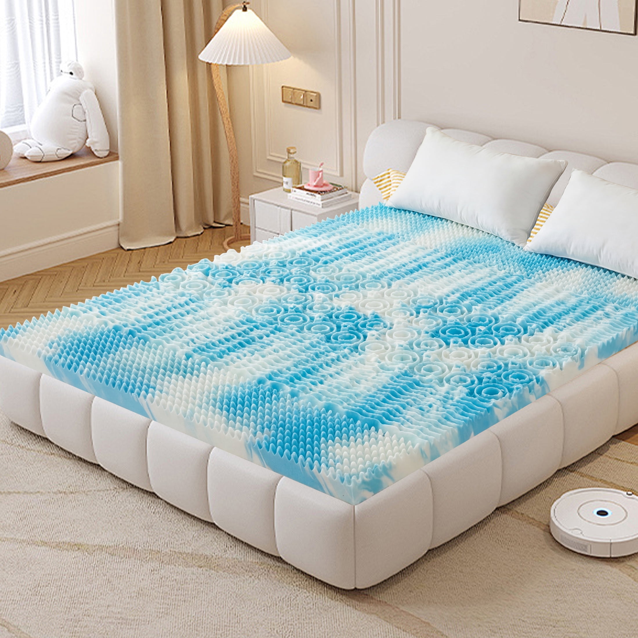EDX 5-Zone Mattress Topper, 2 Inch Cooling Gel Memory Foam toppers for Optimal Pressure Dispersion, CertiPUR-US Certified, Full
