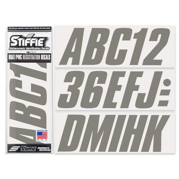 STIFFIE Shift Carbon 3" Alpha-Numeric Identification Custom Kit Registration Numbers & Letters Marine Stickers Decals for Boats & Personal Watercraft PWC